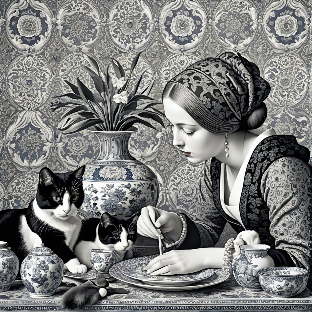 Young Woman in Traditional Outfit at Elegant Table