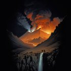 Volcanic Eruption Illuminates Dramatic Landscape