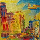 Vibrant Sunlit Street Scene with Quaint Architecture