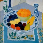 Colorful Fruit Still Life with Decorative Elements