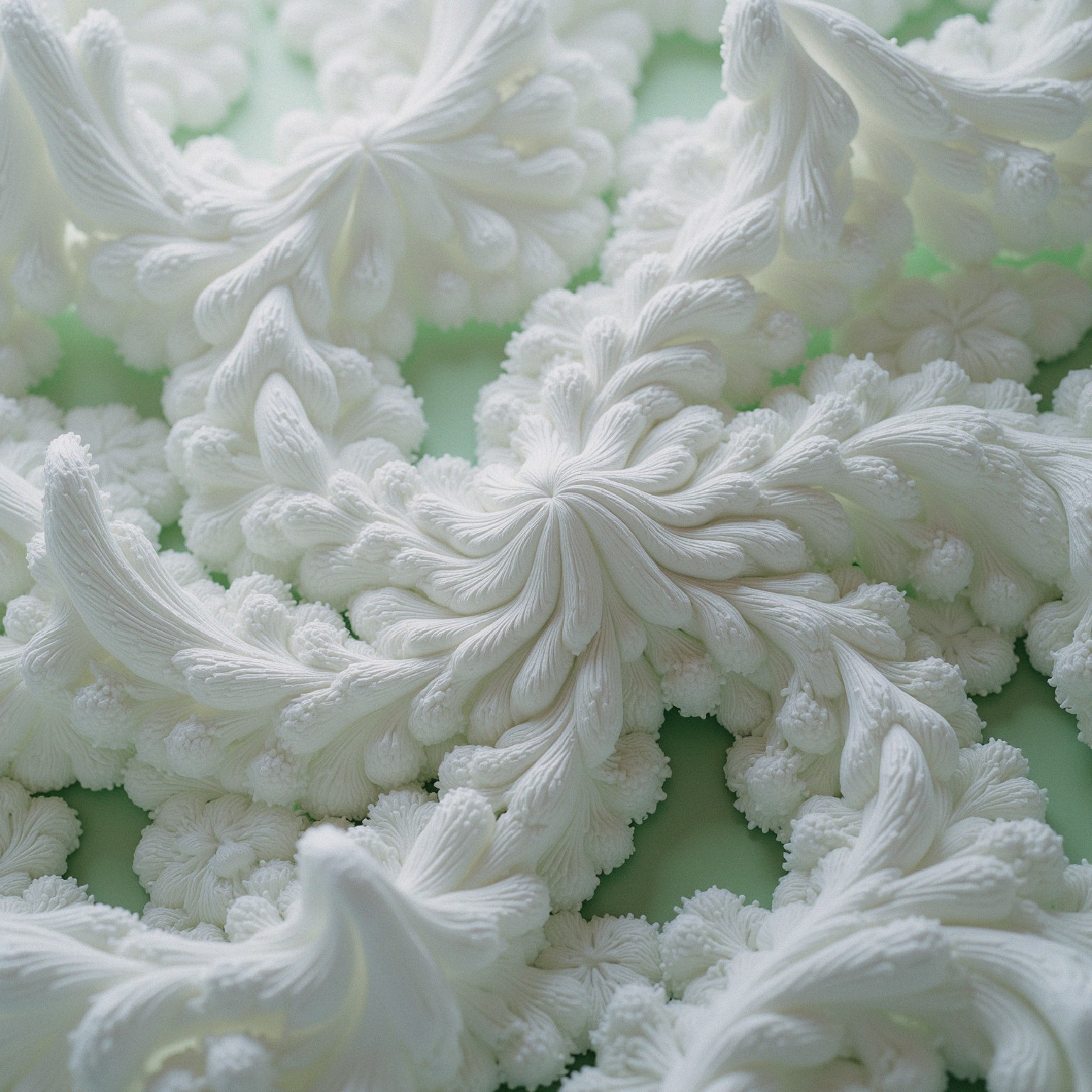 Intricate Swirling White Textures with Fractal Designs