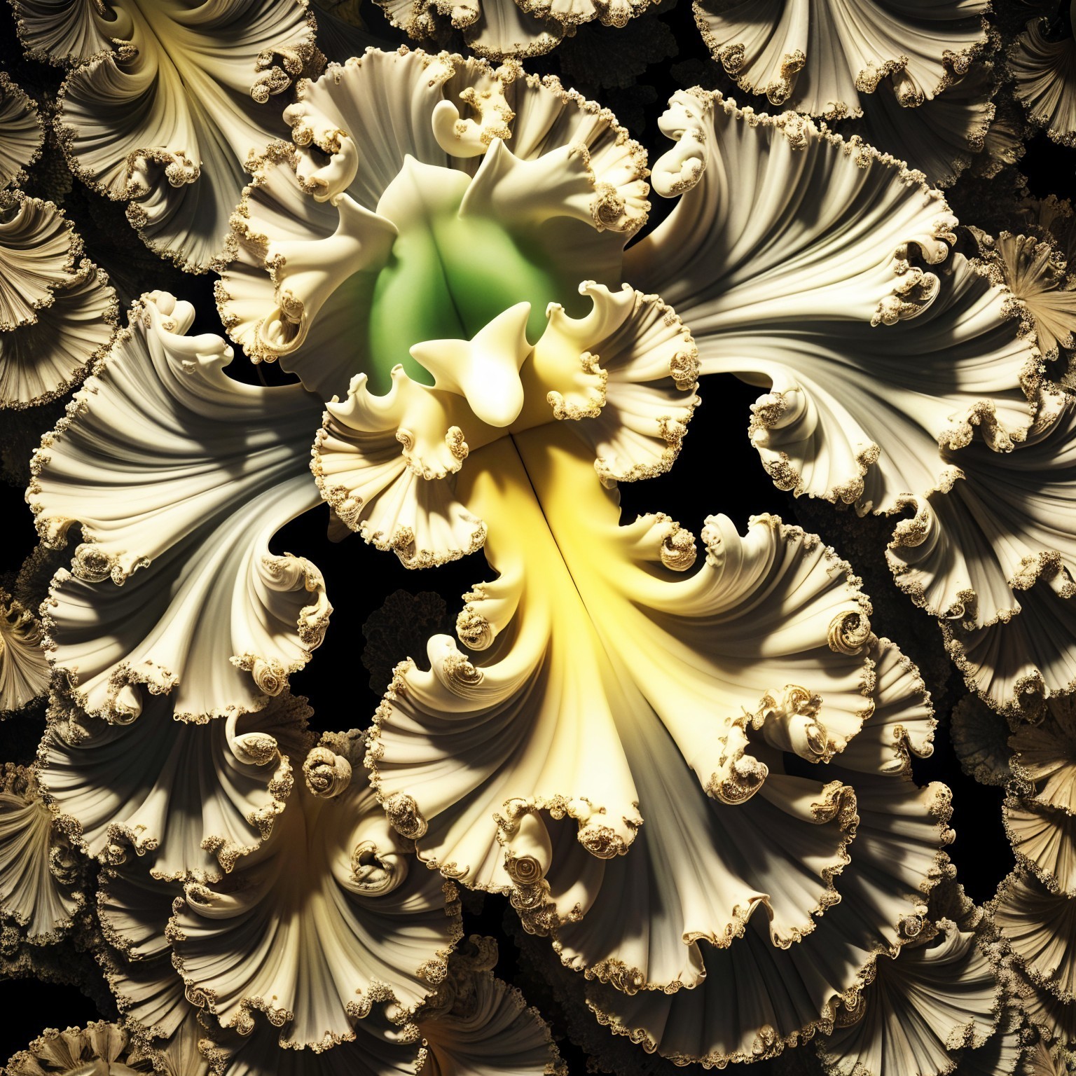 Intricate Fractal Design with Spiral Patterns and Textures