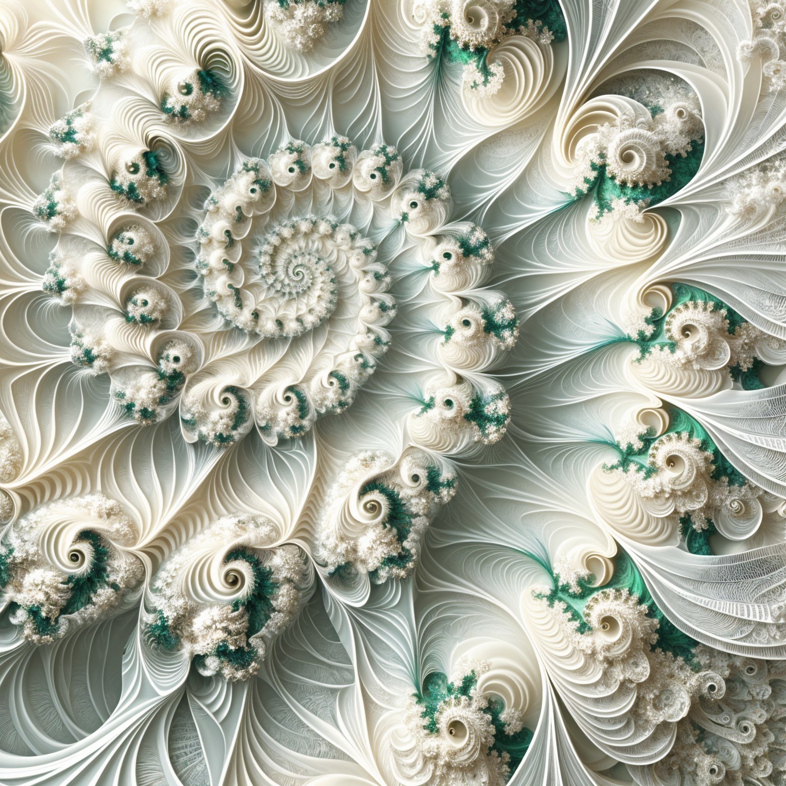 Intricate Spiral Fractal Design with Lace Textures