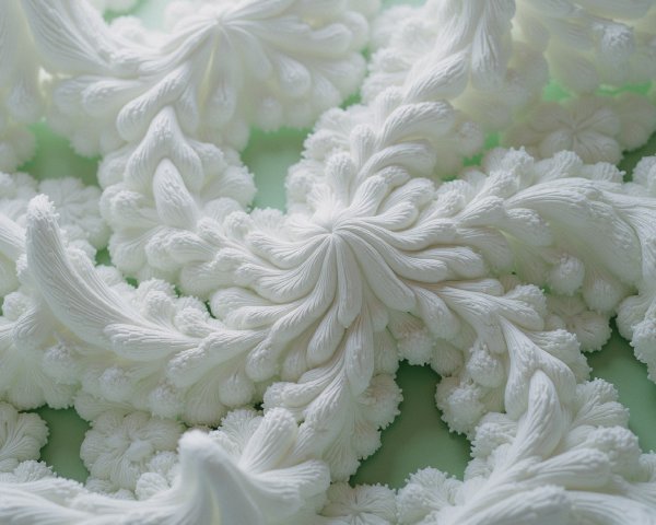 Intricate Swirling White Textures with Fractal Designs