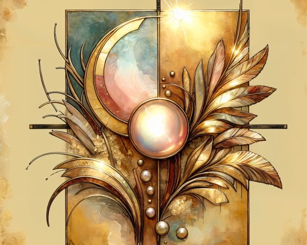 Intricate Art Piece with Geometric and Organic Elements