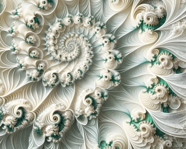 Intricate Spiral Fractal Design with Lace Textures