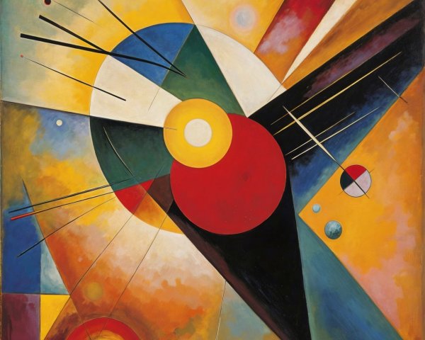 Vibrant Abstract Composition with Geometric Shapes