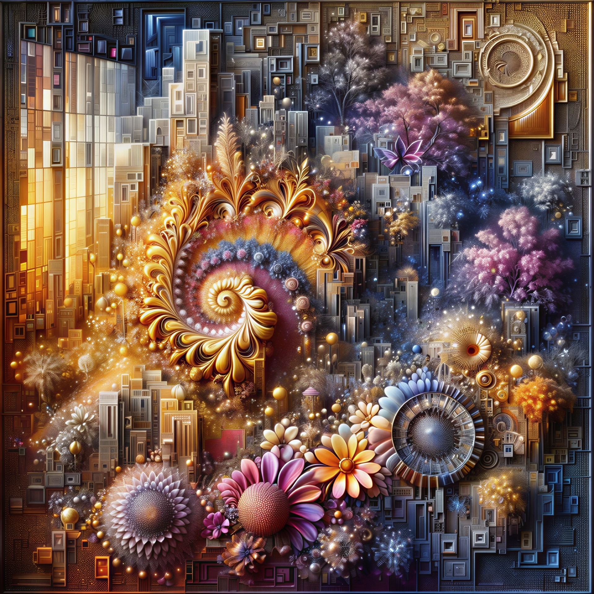 Vibrant Digital Artwork with Abstract Patterns and Designs