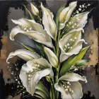 Nocturnal Painting of an Oak Tree by Water with Moons