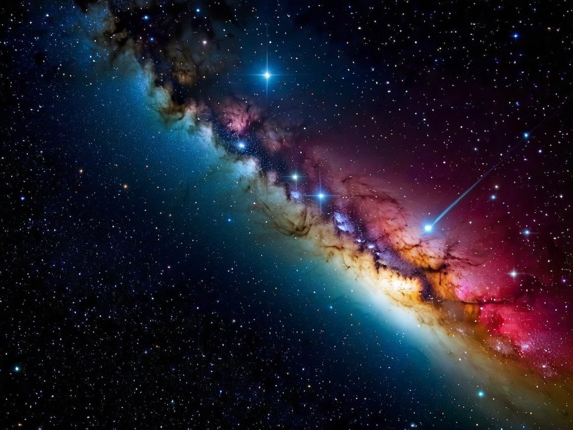 Vibrant Cosmic Scene of a Swirling Galaxy