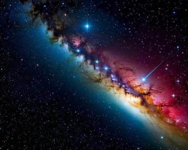 Vibrant Cosmic Scene of a Swirling Galaxy