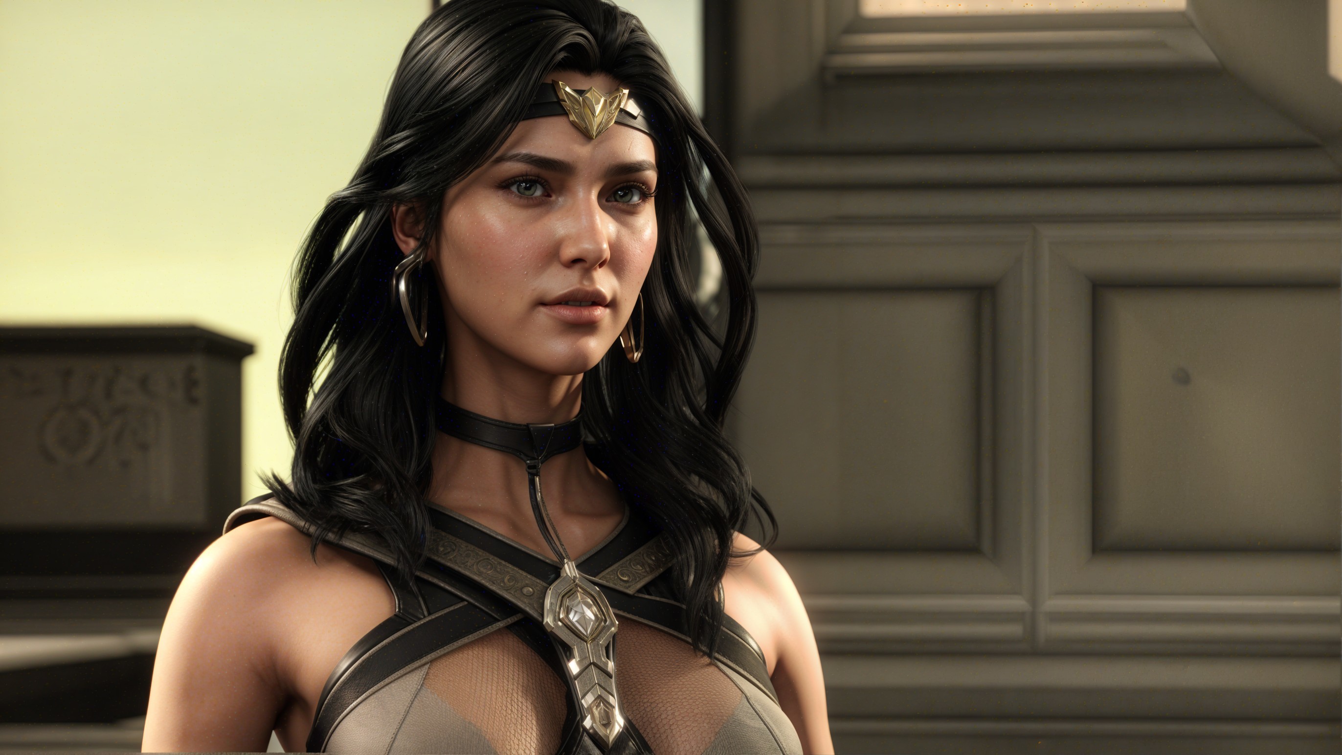 Female Character in Intricate Armor with Elegant Details