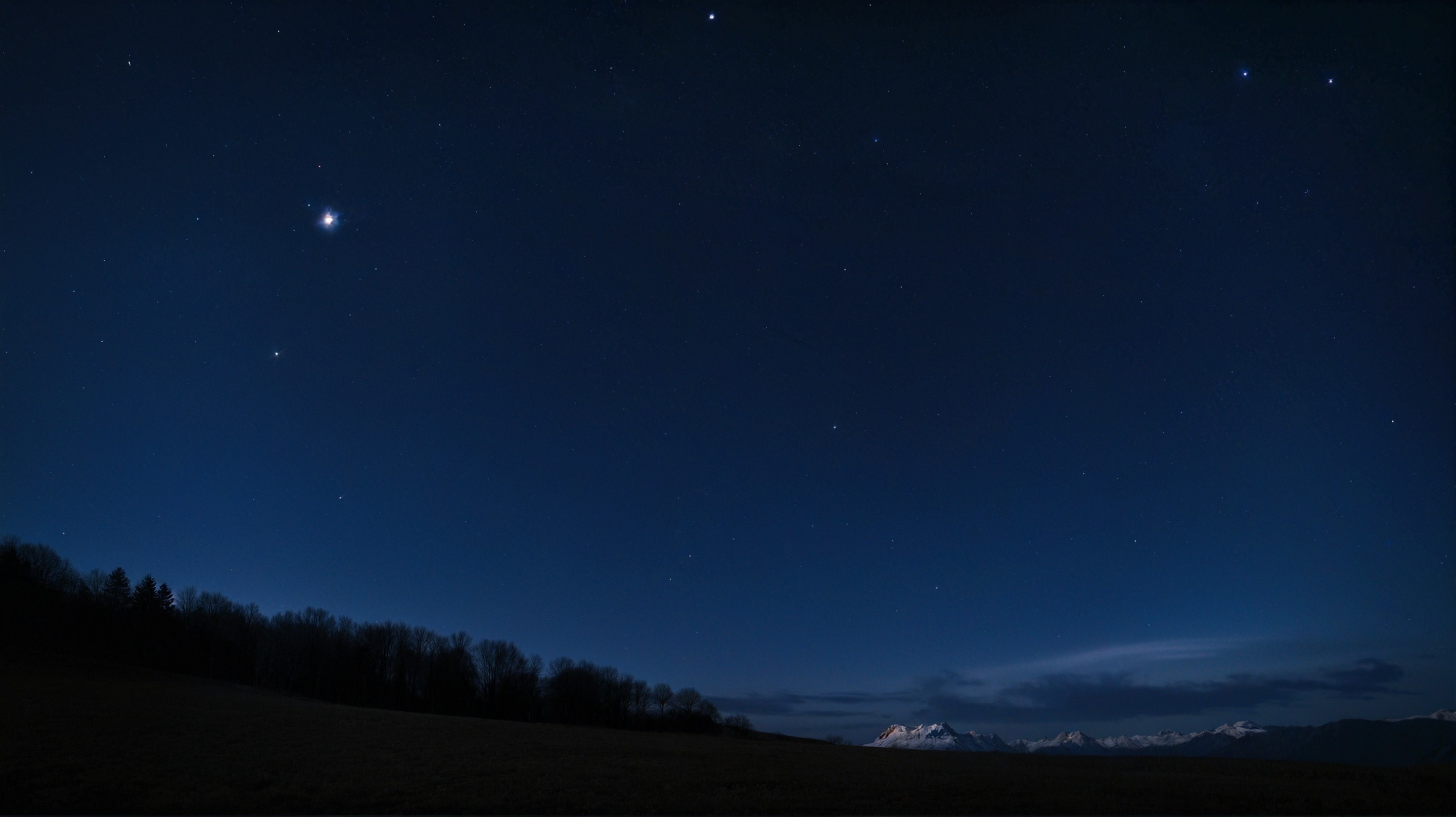 Serene Night Sky with Stars and Bright Venus