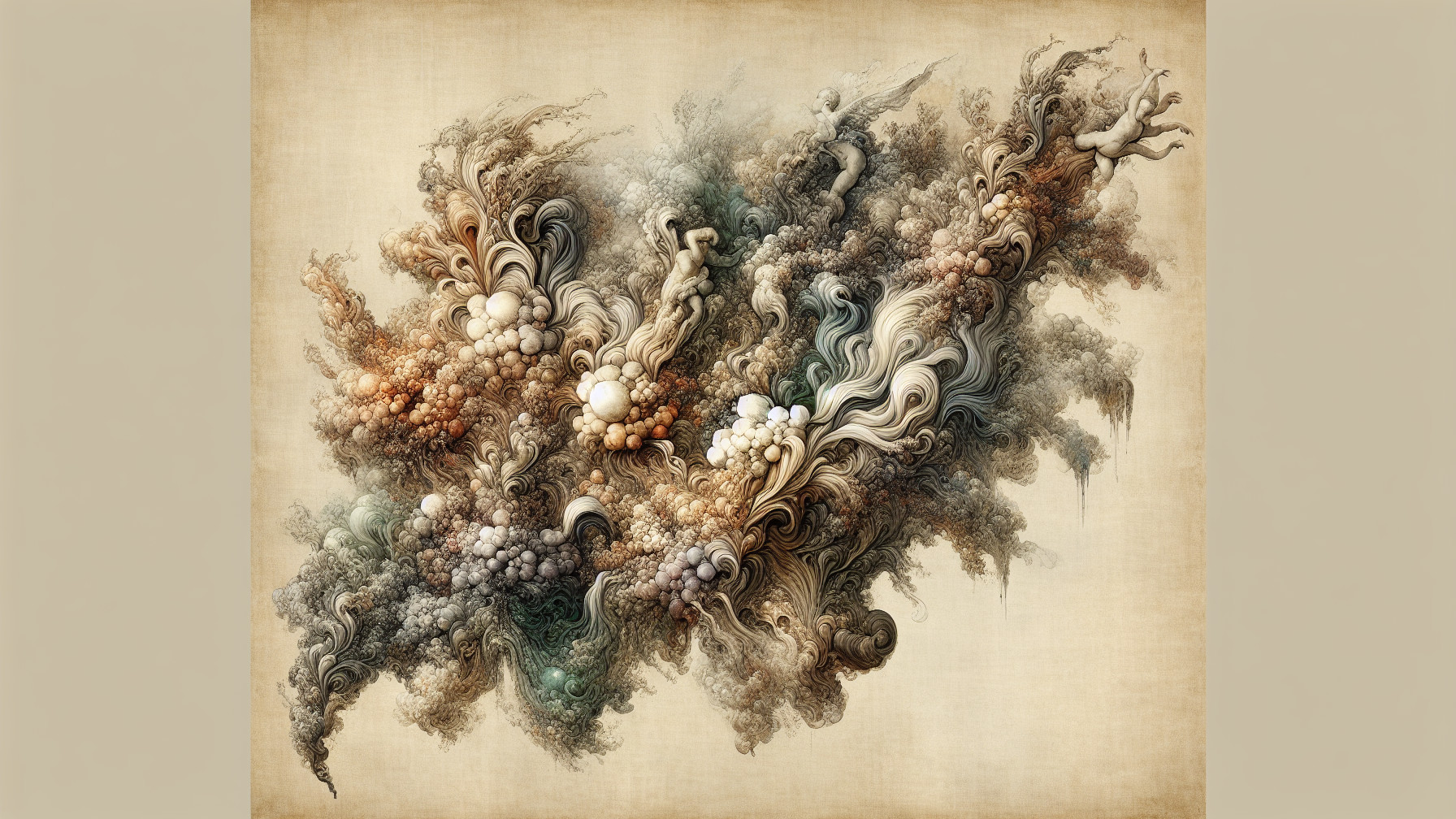 Intricate Fractal-Inspired Organic Artwork in Soft Hues