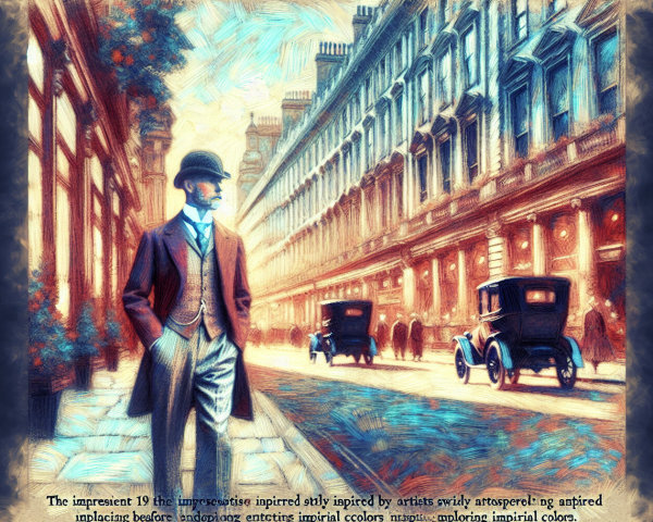 Vintage Street Scene with Elegant Man and Classic Cars