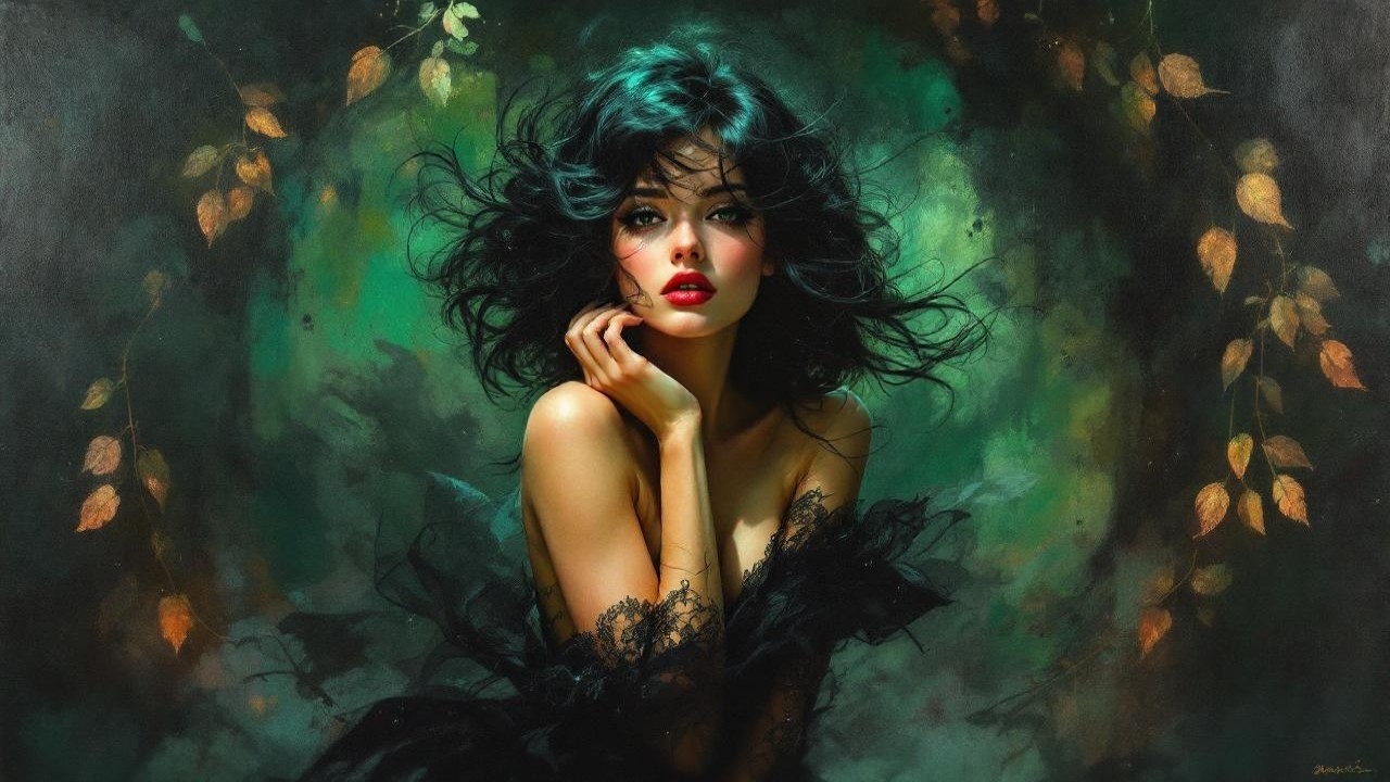 Portrait of a Young Woman in Ethereal Setting