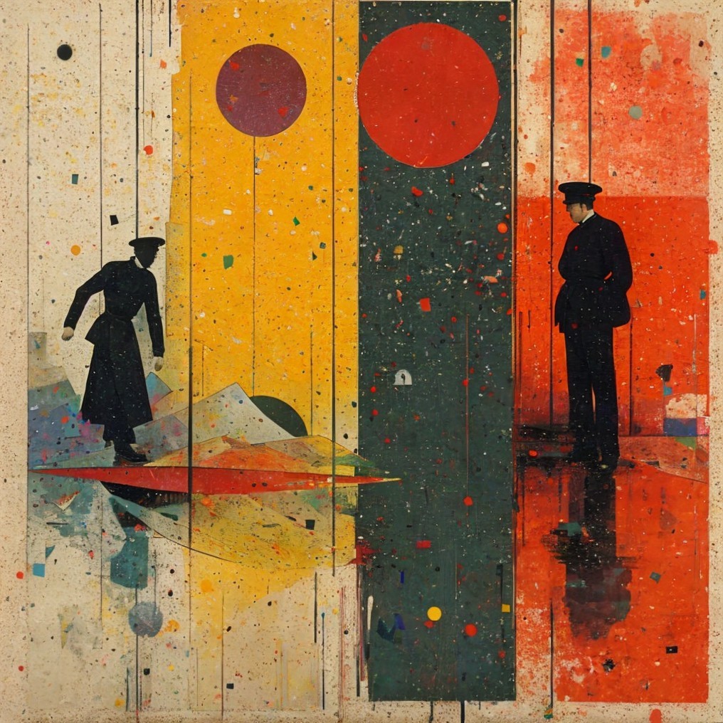Colorful Silhouettes in Dynamic Abstract Composition