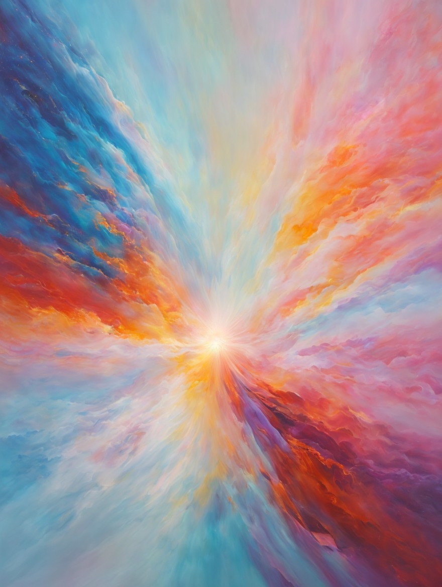 Vibrant Color Explosion with Dynamic Brush Strokes