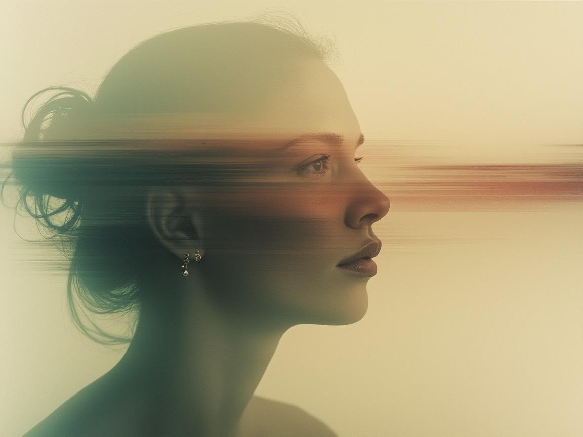Soft-Focus Profile of a Serene Woman in Warm Colors