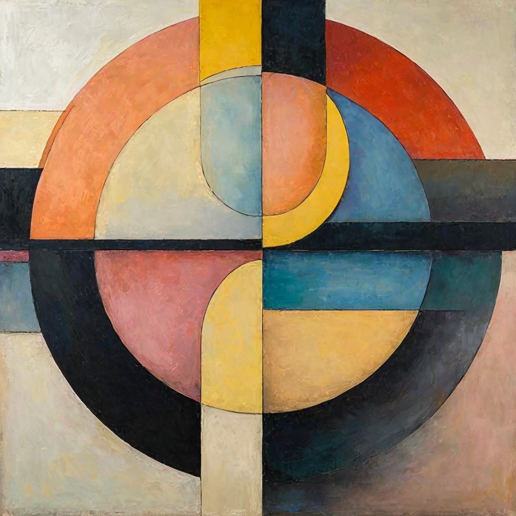 Abstract Composition of Circular Shapes and Colors