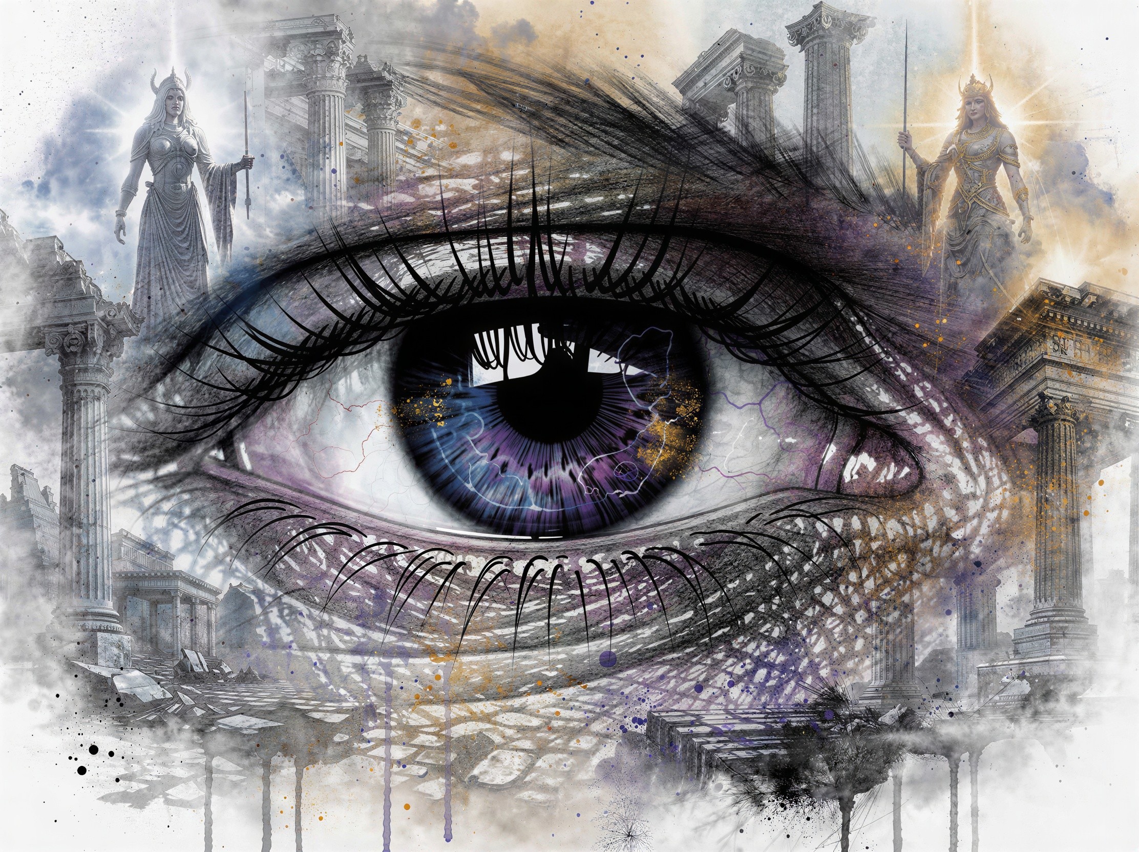 Close-up Digital Artwork of a Detailed Human Eye