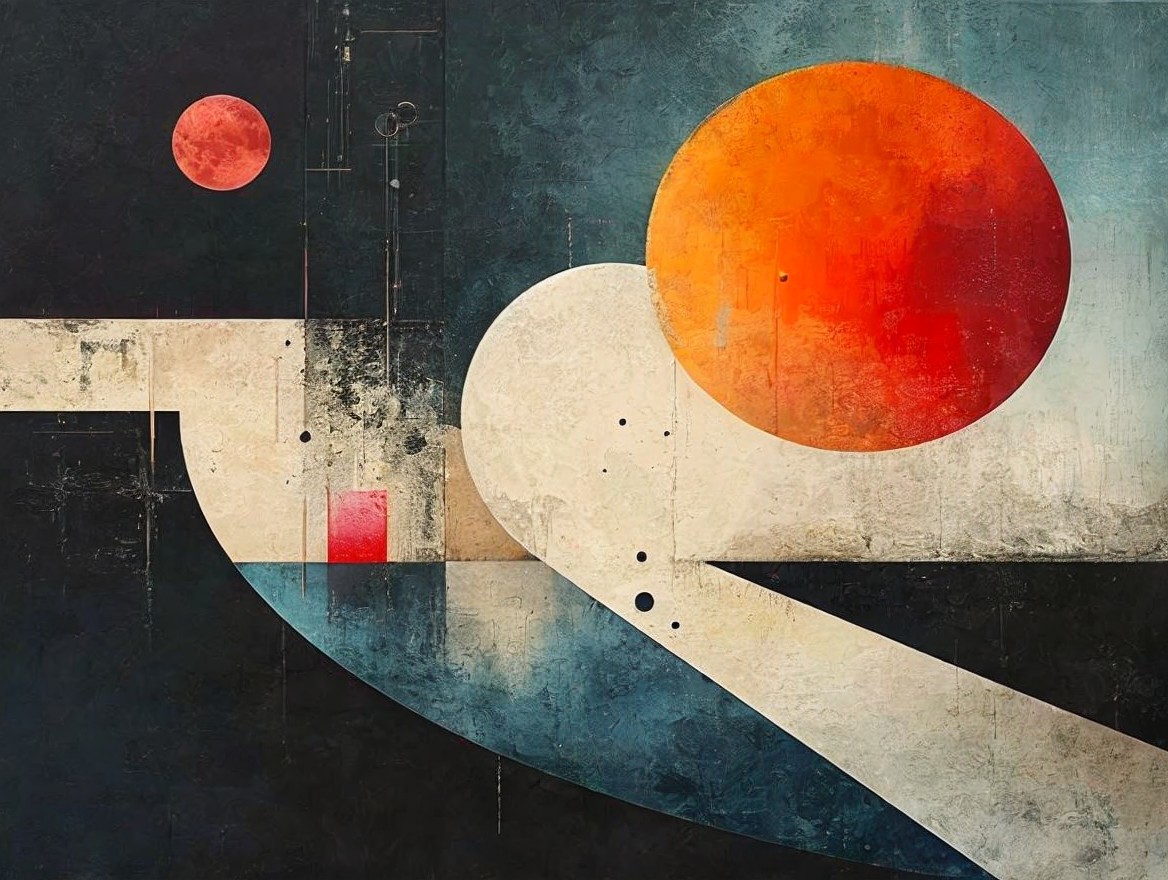 Modern Abstract Artwork with Bold Geometric Shapes