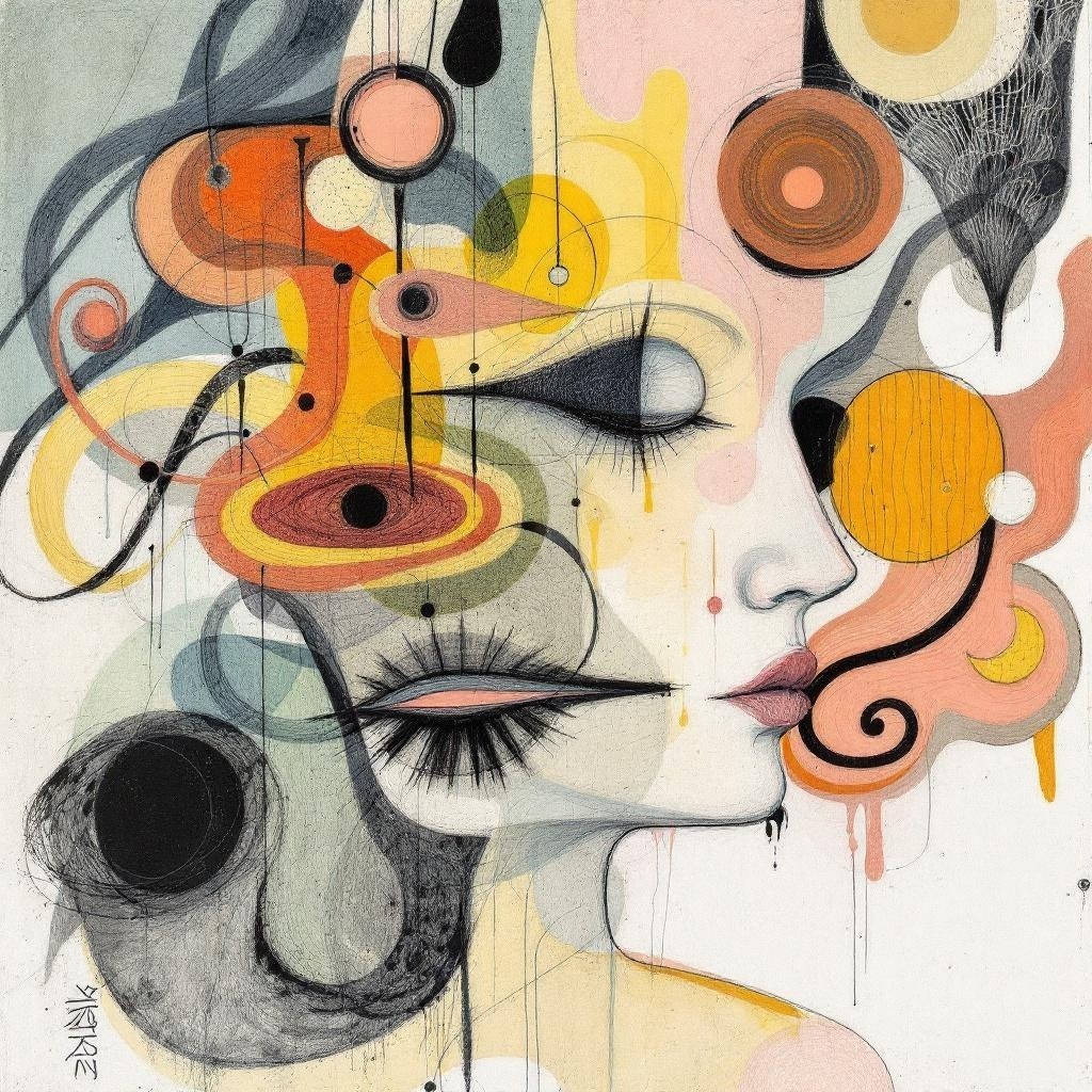 Abstract Portrait of a Woman with Vibrant Colors
