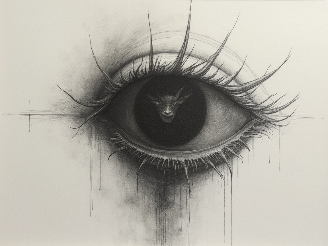 Hyper-realistic eye artwork with intricate details