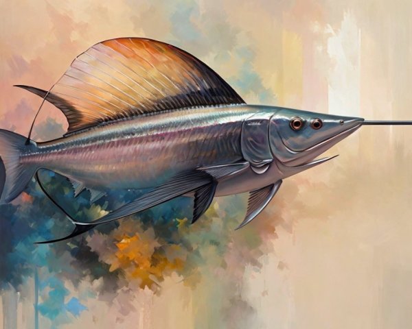 Sleek Fish with Elongated Fins and Shimmering Scales