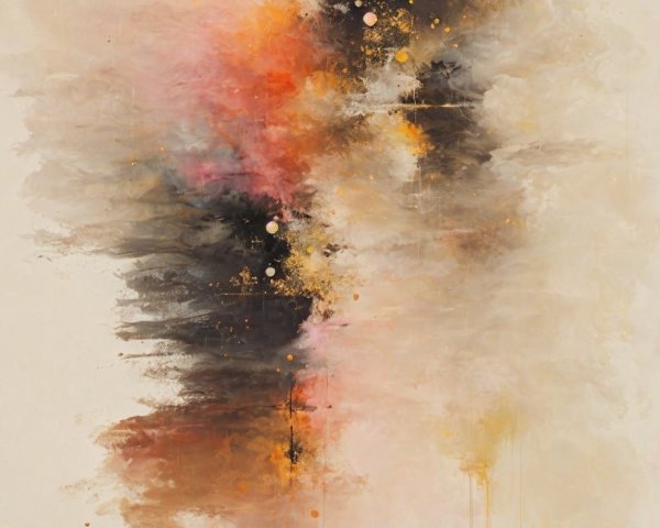 Abstract Painting with Pastel Hues and Dynamic Texture