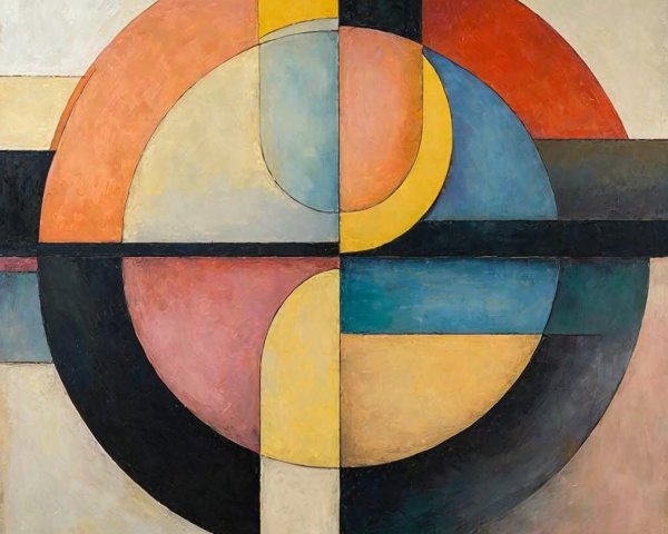 Abstract Composition of Circular Shapes and Colors