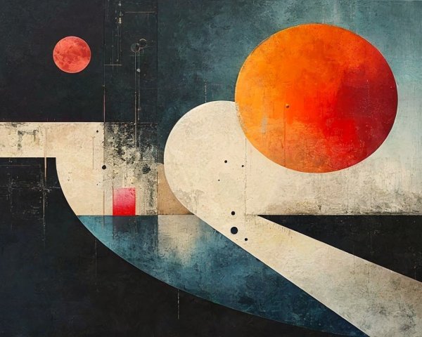 Modern Abstract Artwork with Bold Geometric Shapes