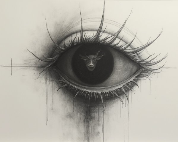Hyper-realistic eye artwork with intricate details