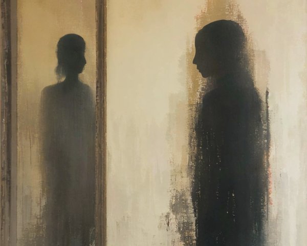 Silhouetted Figures in Minimalist Moody Artwork