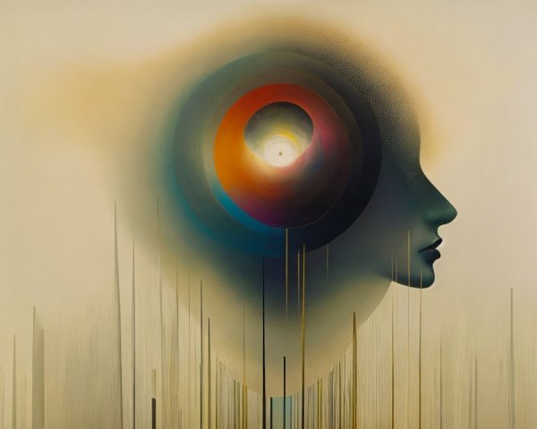 Colorful Abstract Human Profile with Earthy Background