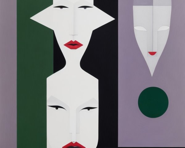 Abstract Faces with Geometric Features and Colors
