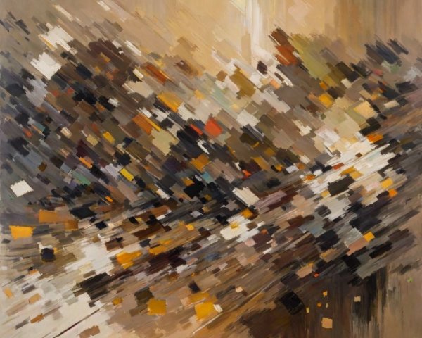 Dynamic Abstract Composition with Warm Colors and Movement