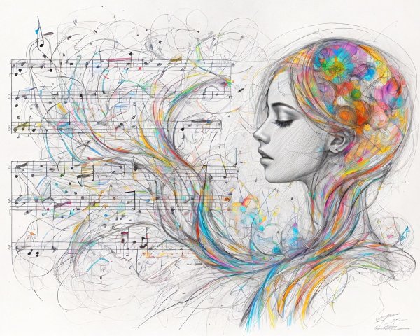 Colored Pencil and Graphite Sketch of Woman's Profile