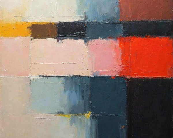 Abstract Composition with Bold Shapes and Vibrant Colors