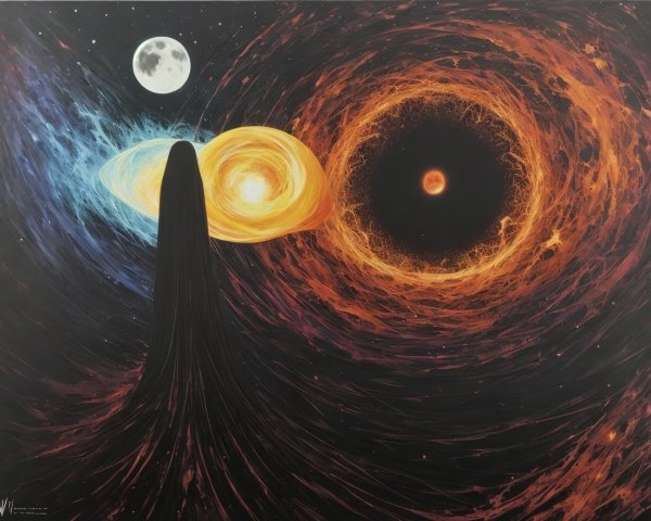 Cosmic Scene with Nebula and Celestial Bodies