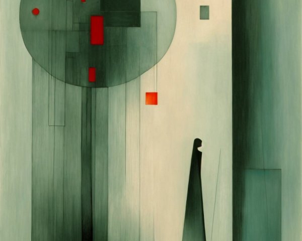 Minimalist Artwork with Geometric Shapes and Colors