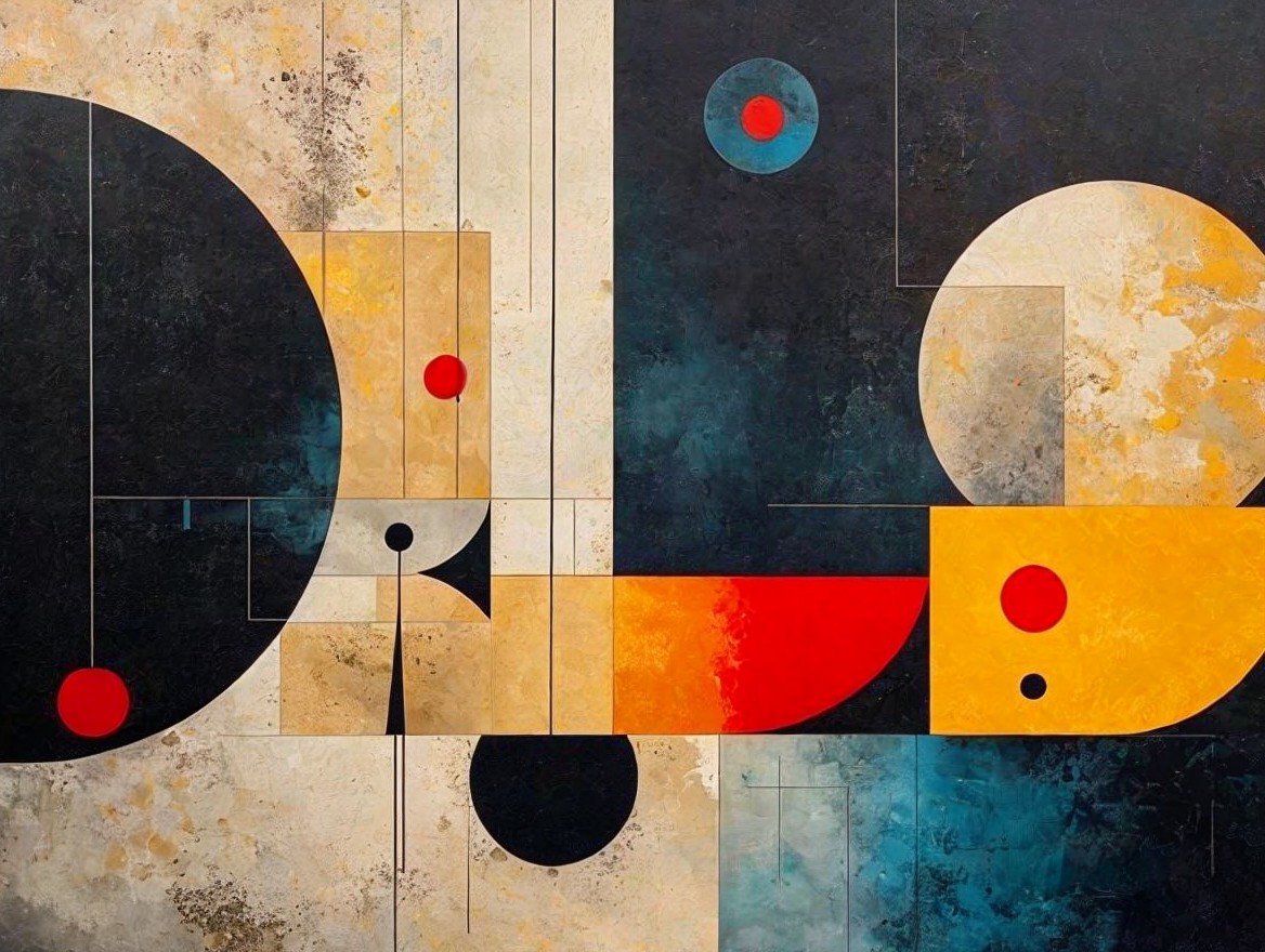 Abstract Geometric Shapes in Vibrant Color Palette