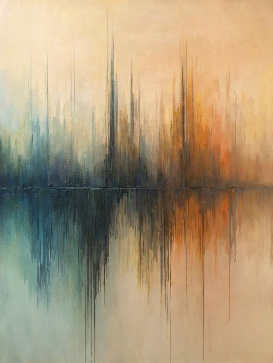 Abstract Artwork with Soft Color Transitions and Depth