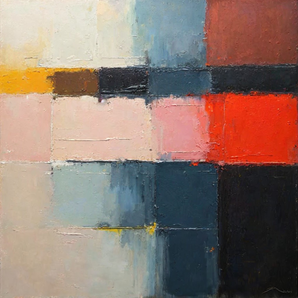 Abstract Composition with Bold Shapes and Vibrant Colors