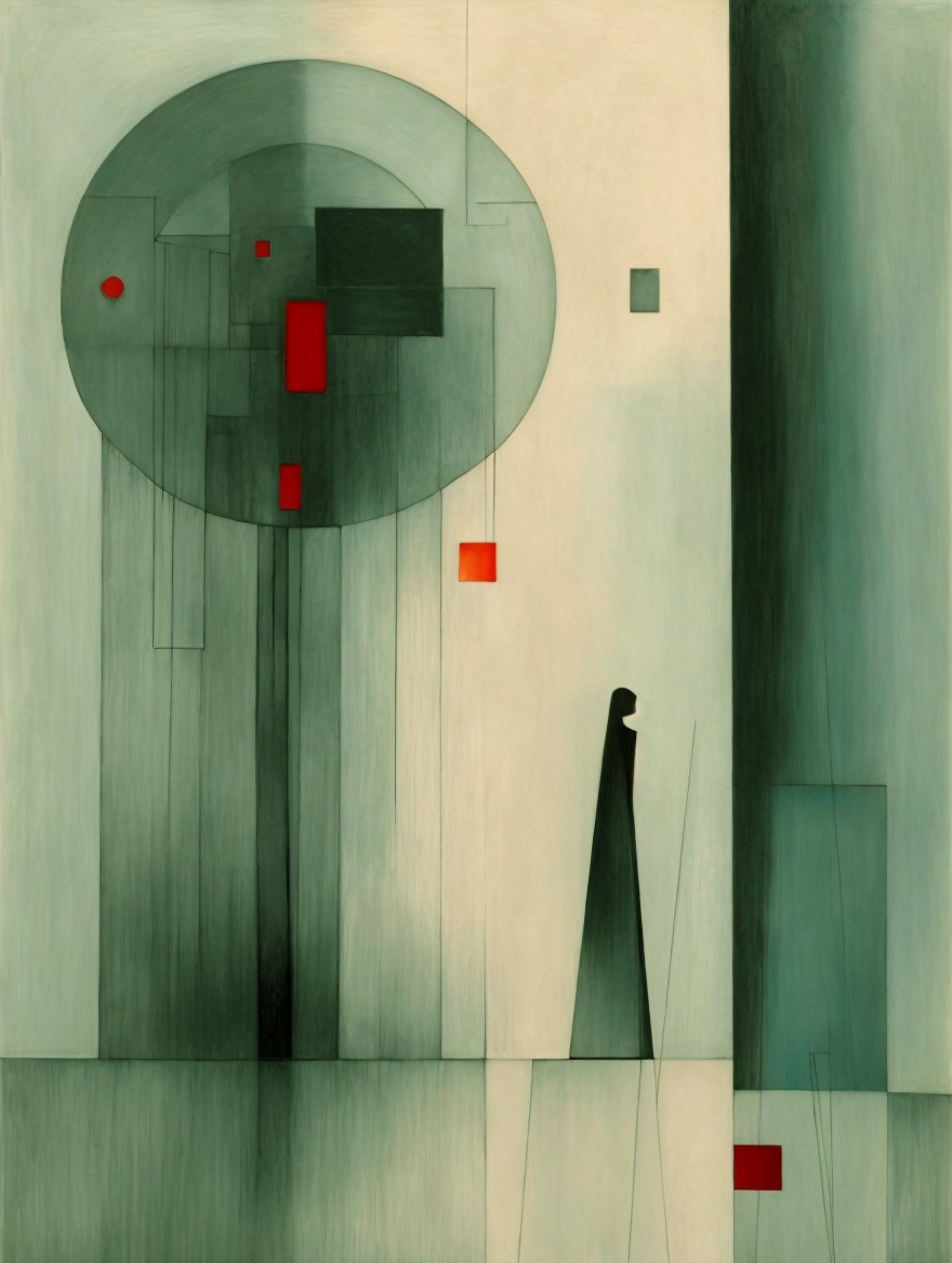 Minimalist Artwork with Geometric Shapes and Colors