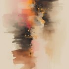 Abstract Painting with Pastel Hues and Dynamic Texture