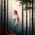 Otherworldly Woman in Fantasy Forest Setting