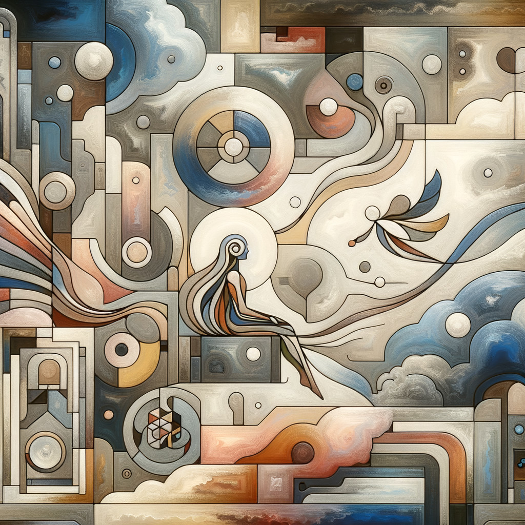 Abstract Artwork with Shapes and Muted Colors