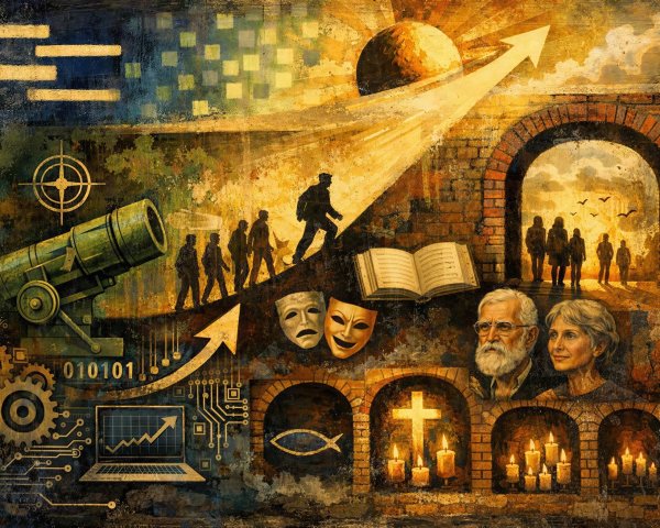 Digital Painting of Humanity's Journey and Knowledge