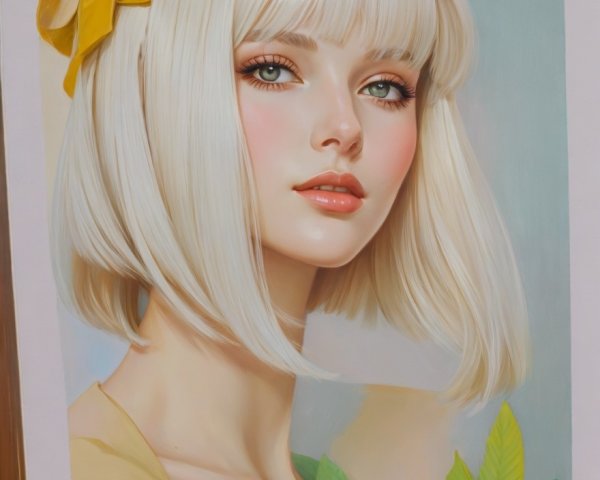 Portrait of a Young Woman with Chic Bob Hairstyle